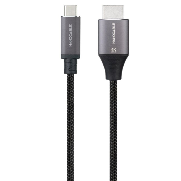 Cable Conversor Nanocable 10.15.5262/ USB Tipo-C Macho - HDMI Macho/ 1.8m/ Negro