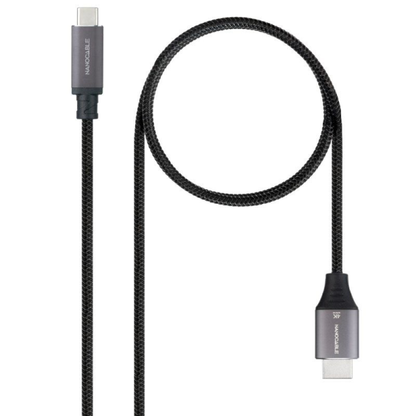 Cable Conversor Nanocable 10.15.5262/ USB Tipo-C Macho - HDMI Macho/ 1.8m/ Negro