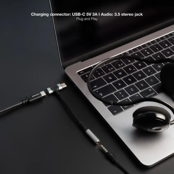 Cable Conversor Audio Nanocable 10.24.1207/ USB Tipo-C Macho - Jack 3.5/ USB Tipo-C Hembra/ 10cm/ Negro