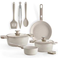 Pack Batería de Cocina Monix Denmark/ Cazo Ø16cm/ Sarten Ø24cm/ Cacerolas Ø20 - 24cm/ Aluminio Fundido/ Apta para Inducción