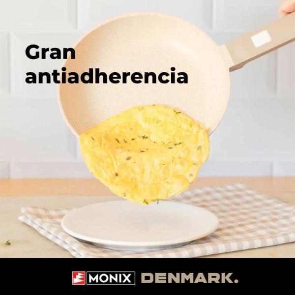 Pack Batería de Cocina Monix Denmark/ Cazo Ø16cm/ Sarten Ø24cm/ Cacerolas Ø20 - 24cm/ Aluminio Fundido/ Apta para Inducción