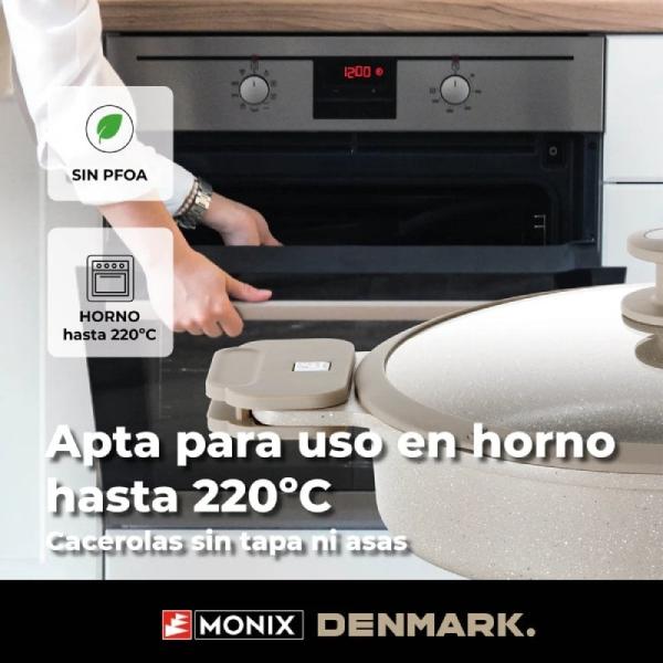 Pack Batería de Cocina Monix Denmark/ Cazo Ø16cm/ Sarten Ø24cm/ Cacerolas Ø20 - 24cm/ Aluminio Fundido/ Apta para Inducción