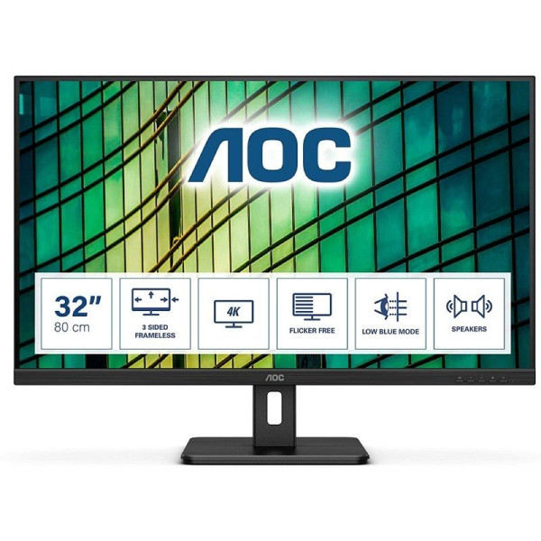Monitor Profesional AOC U32E2N 31.5'/ 4K/ Multimedia/ Negro - Imagen 1