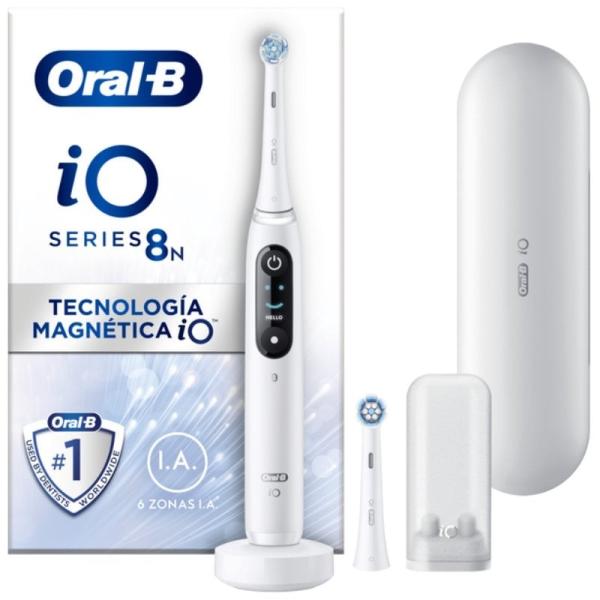 Cepillo Dental Oral-B iO Serie 8N/ Incluye 2 Recambios/ Blanco