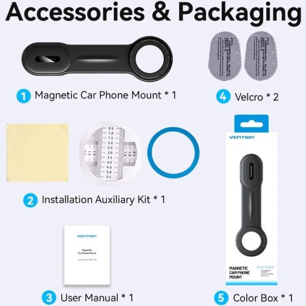 Soporte de Smartphone para Coche Vention KSIB0/ Negro