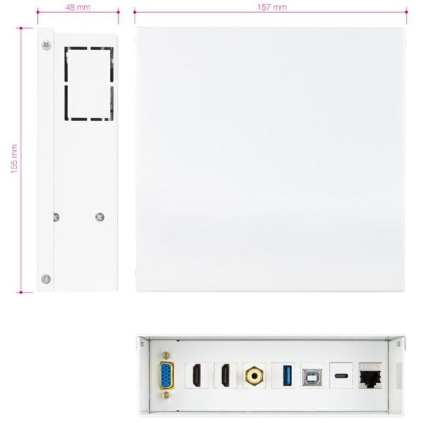 Caja de Conexiones Nanocable 10.35.0004/ VGA - 2x HDMI - Jack 3.5 - USB 3.0 - USB Tipo-C - USB 2.0 - RJ45