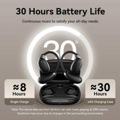 Auriculares Bluetooth Vention Open Ear 013 con estuche de carga/ Autonomía 8h/ Negros