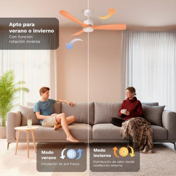 Ventilador de Techo Grunkel SKYSTYLE52/ 35W/ 3 Aspas 132cm/ 6 Velocidades