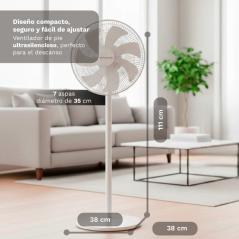 Ventilador de Pie Grunkel FS-14PR/ 30W/ 7 Aspas 35cm/ 12 Velocidades