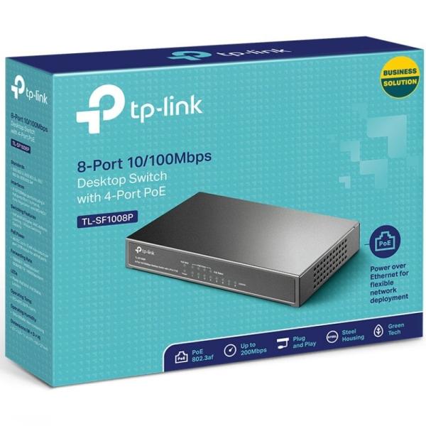 Switch TP-Link SF1008P 8 Puertos/ RJ-45 10/100 PoE