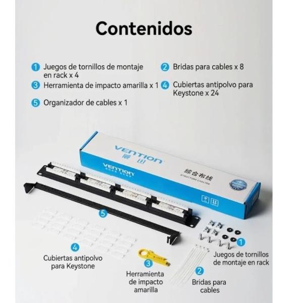 Patch Panel Aisens KGCB0/ 24 Puertos/ Cat.6
