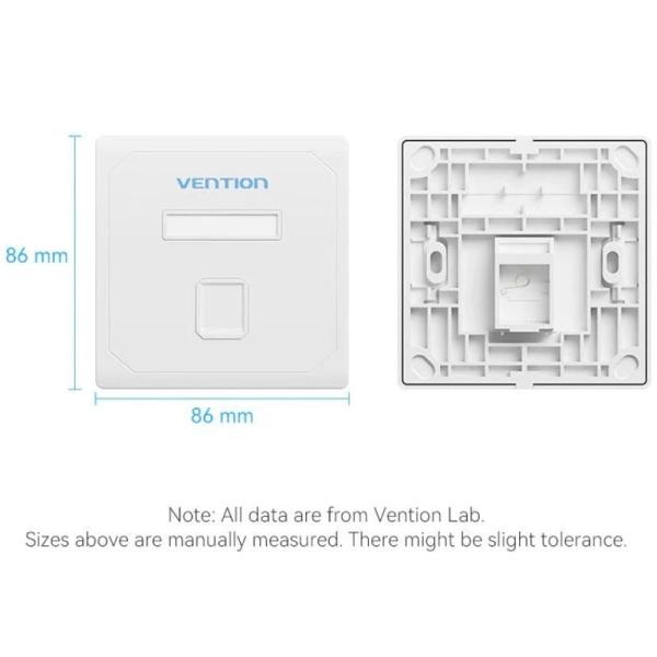 Placa de Pared Keystock Vention IFDW0/ 1 Puertos RJ45
