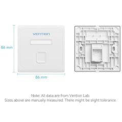 Placa de Pared Keystock Vention IFDW0/ 1 Puertos RJ45