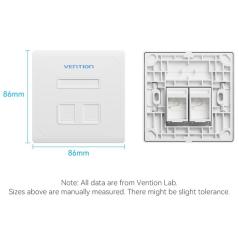 Placa de Pared Keystock Vention IFEW0/ 2 Puertos RJ45