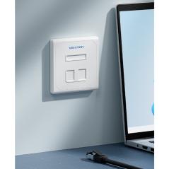 Placa de Pared Keystock Vention IFEW0/ 2 Puertos RJ45