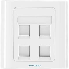 Placa de Pared Tipo 86 Vention IFFW0/ 4 Puertos RJ45