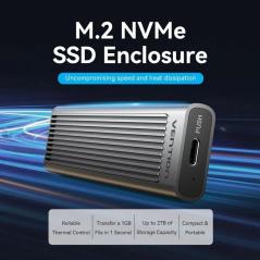 Caja Externa para Disco SSD M.2 NVMe Vention KPKH0/ USB Tipo-C 3.1/ Sin tornillos