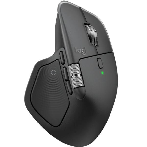 Ratón Ergonómico Inalámbrico Logitech MX Master 4/ Batería recargable/ Hasta 8000 DPI/ Grafito