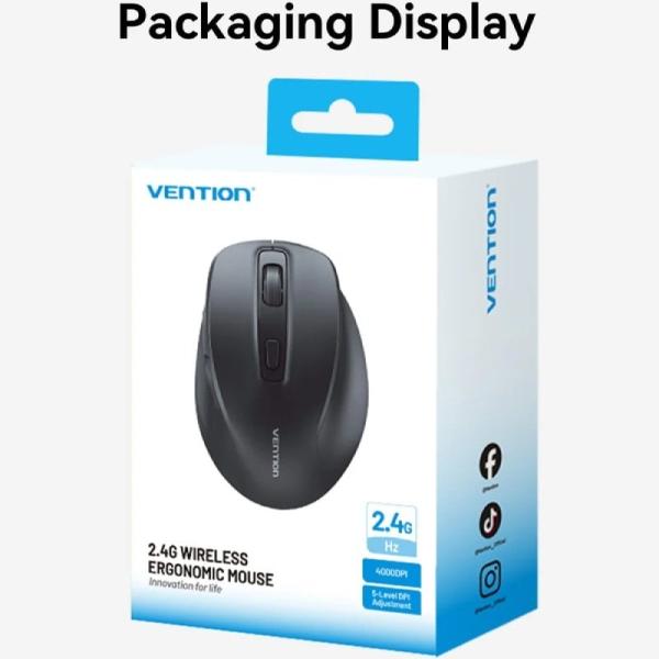 Ratón Ergonómico Inalámbrico Vention KTHB0/ Hasta 4000 DPI