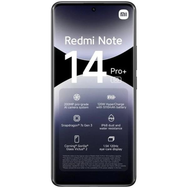 Smartphone Xiaomi Redmi Note 14 Pro+ 12GB/ 256GB/ 6.67'/ 5G/ Negro