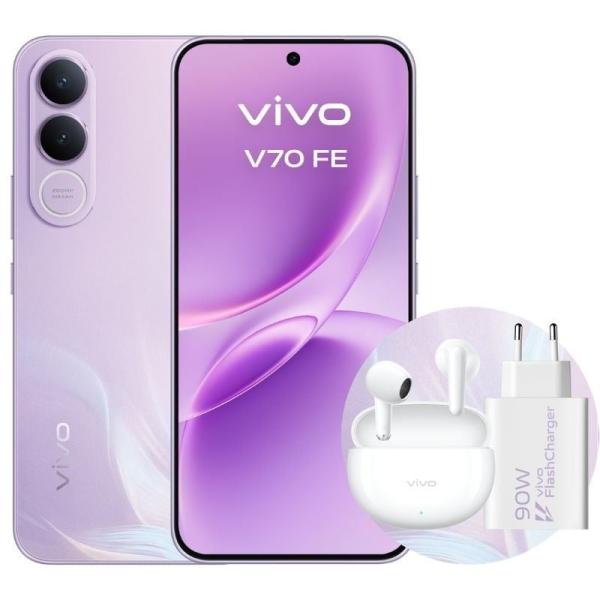 Smartphone Vivo V70 FE 8GB/ 512GB/ 6.83'/ 5G/ Púrpura/ Incluye Cargador + Auriculares