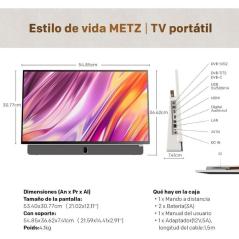 Televisor Portable Metz 24MPE7000Z 24'/ Full HD/ Smart TV/ WiFi