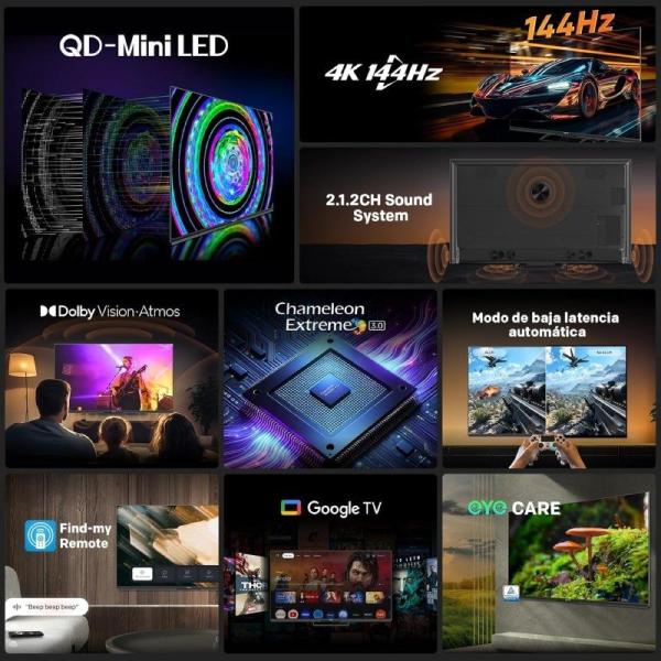 Televisor Metz QLED-MiniLED 65MNE8000Z 65'/ Ultra HD 4K/ Smart TV/ WiFi