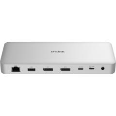 Docking USB Tipo-C 4.0 D-Link DUF-901/E/ 3xUSB/ 3xUSB Tipo-C/ 2xDisplayPort/ 1xRJ45/ 1xUSB Tipo-C PD/ Blanco