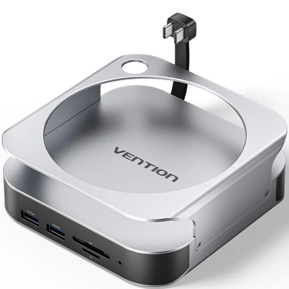 Docking para Mac Mini USB Tipo-C Vention THIHAG/ Ranura SSD M.2/ 4xUSB/ 1xUSB Tipo-C/ 1xDisplayPort 4K/ 1xLector Tarjetas/ 1xJac