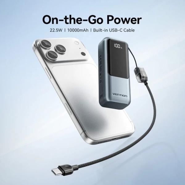 Powerbank 10000mAh Vention FKOH0/ 22.5W/ Gris