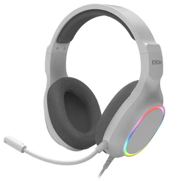 Pack Gaming Krom Kenta/ Teclado RGB + Ratón + Alfombrilla + Auriculares/ Blanco