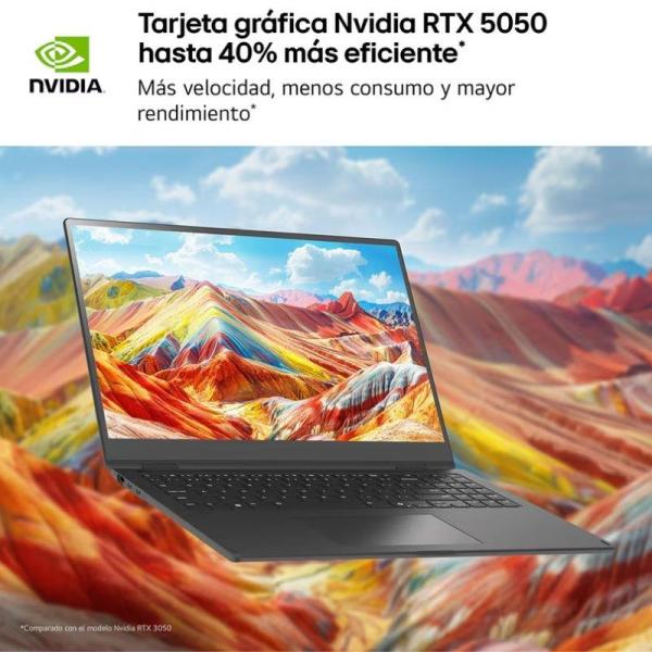 Portátil LG Gram Pro 17Z90TR-E.AD88B Intel Core Ultra 7-255H/ 32GB/ 1TB SSD/ GeForce RTX 5050/ 17'/ Win11