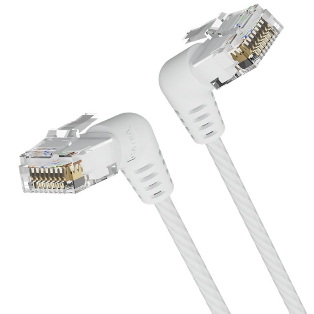 Cable de Red RJ45 UTP Vention IBOWI Cat.6A/ 3m/ Cabeza Rotatoria 360º/ Blanco
