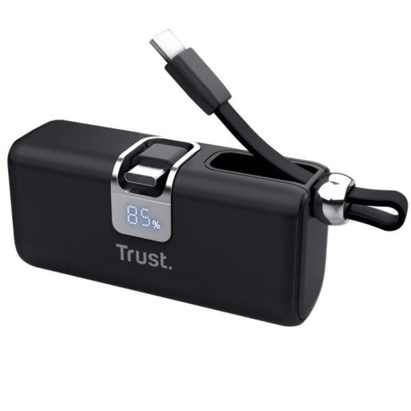 Powerbank 5000mAh Trust Pacto 26104/ 18W/ Negra