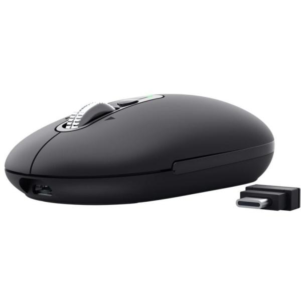 Ratón Inalámbrico Trust Seron 26018/ Batería recargable/ Hasta 3200 DPI/ Negro
