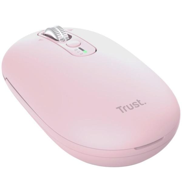 Ratón Inalámbrico Trust Seron 26206/ Batería recargable/ Hasta 3200 DPI/ Rosa