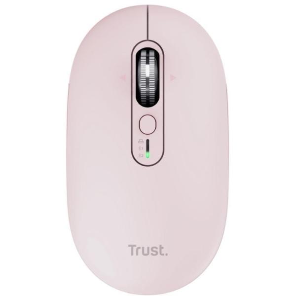 Ratón Inalámbrico Trust Seron 26206/ Batería recargable/ Hasta 3200 DPI/ Rosa