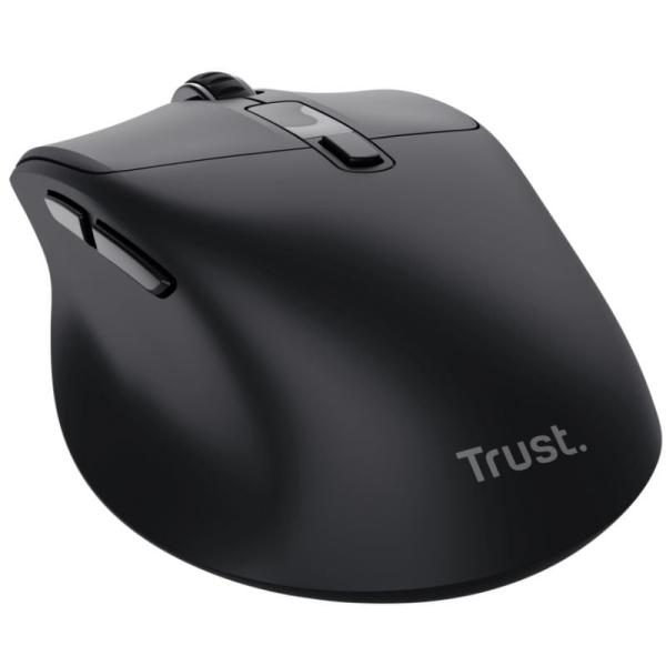 Ratón Ergonómico Inalámbrico Trust Zevo 25991/ Batería recargable/ Hasta 4000 DPI/ Negro