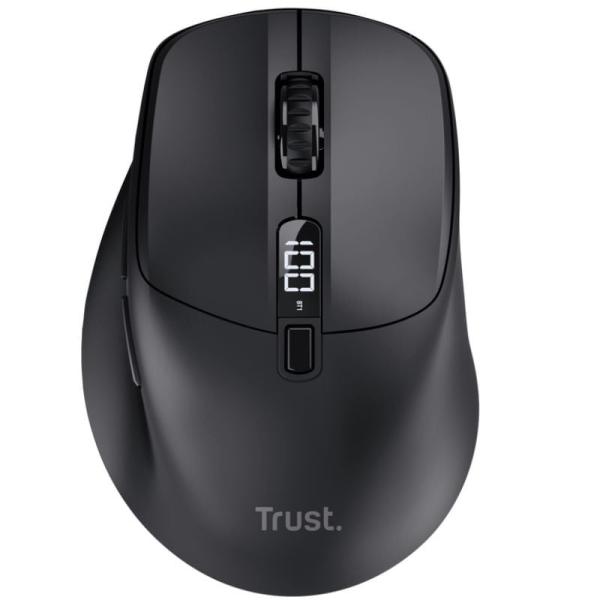 Ratón Ergonómico Inalámbrico Trust Zevo 25991/ Batería recargable/ Hasta 4000 DPI/ Negro
