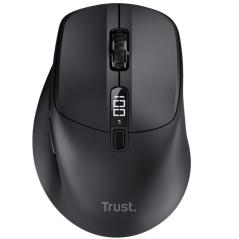Ratón Ergonómico Inalámbrico Trust Zevo 25991/ Batería recargable/ Hasta 4000 DPI/ Negro