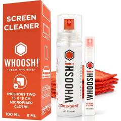 Kit Limpiador de Pantallas Whoosh Kit DUO WSH004/ Spray 100ml + Spray 8ml + 2 Paños Microfibra