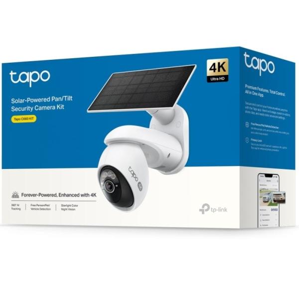 Cámara de Videovigilancia TP-Link Tapo C660 Kit/ Visión Nocturna/ Control desde APP/ Incluye Panel Solar