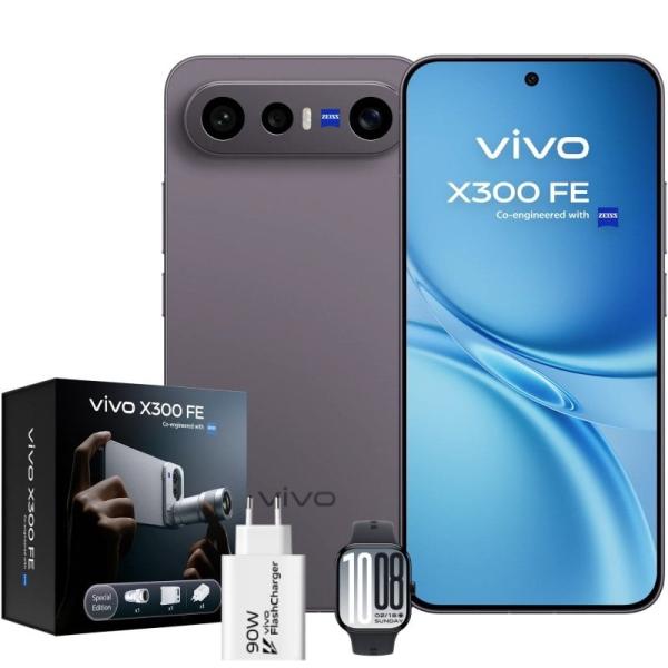 Smartphone Vivo X300 FE 12GB/ 512GB/ 6.31'/ 5G/ Negro/ Incluye Extensor Teleobjetivo + Vivo Watch GT2