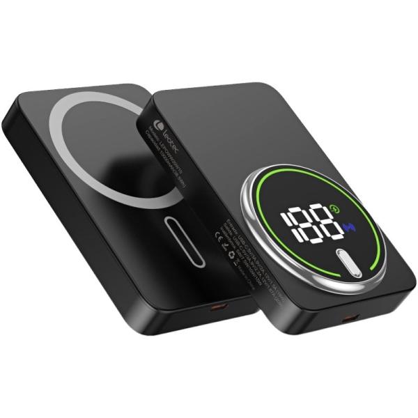 Powerbank 10000mAh Leotec LEPOWW20W10K/ 20W/ Wireless/ Negra/ Incluye Cable USB Tipo-C