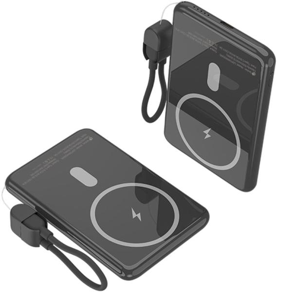 Powerbank 5000mAh Leotec LEPOWW20W5K/ 20W/ Wireless/ Negra/ Incluye Cable USB Tipo-C