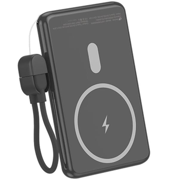 Powerbank 5000mAh Leotec LEPOWW20W5K/ 20W/ Wireless/ Negra/ Incluye Cable USB Tipo-C