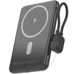 Powerbank 5000mAh Leotec LEPOWW20W5K/ 20W/ Wireless/ Negra/ Incluye Cable USB Tipo-C
