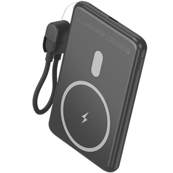 Powerbank 5000mAh Leotec LEPOWW20W5K/ 20W/ Wireless/ Negra/ Incluye Cable USB Tipo-C