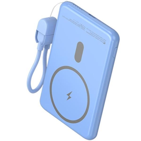 Powerbank 5000mAh Leotec LEPOWW20W5B/ 20W/ Wireless/ Azul/ Incluye Cable USB Tipo-C