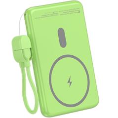 Powerbank 5000mAh Leotec LEPOWW20W5G/ 20W/ Wireless/ Verde/ Incluye Cable USB Tipo-C